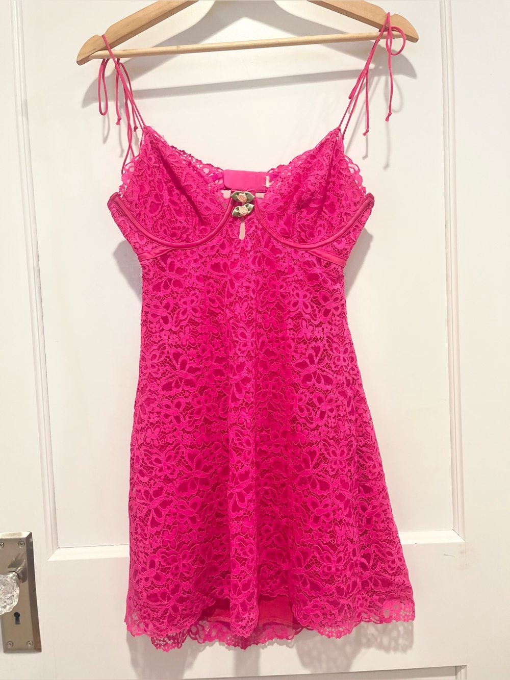 For Love & Lemons Pink Butterfly Lace Slip Dress - Picture 5 of 10